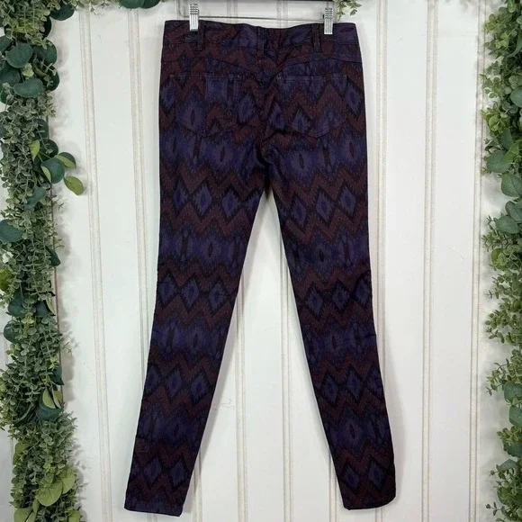 Free People Skinny Jeans size 28 Purple Aztec Boho Casual Festival Retro Earthy - Picture 5 of 10